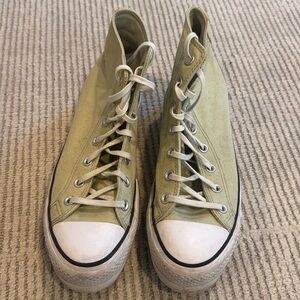 Light green platform converse